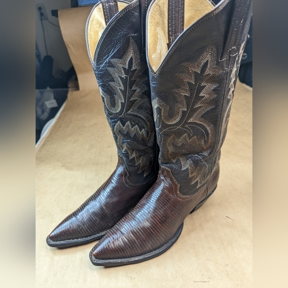 Panhandle Slim women's sz 6.5B Exotic Genuine Brown Teju Lizard Classic Western